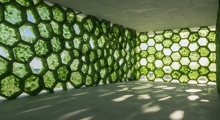 Green Hexagon Room Interior