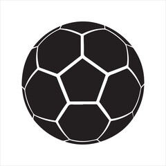 Fototapeta premium Black and white soccerball on transparent background silhouette