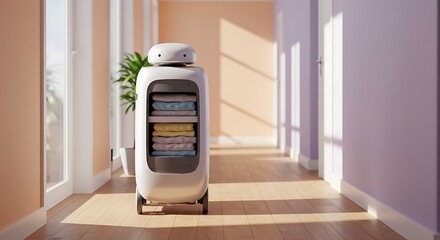 Robot Carrying Folded Clothes