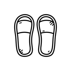 Pair of Simple Doodle Style Slippers Isolated on Transparent Background Perfect for Summer Beach Vacation and Relaxing at Home Footwear