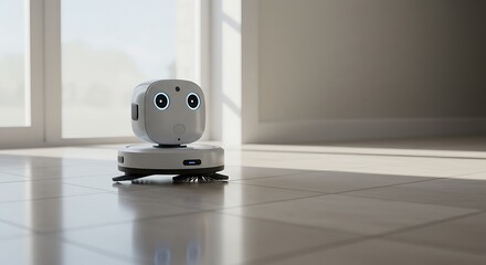 Robot Vacuum on Tile Floor