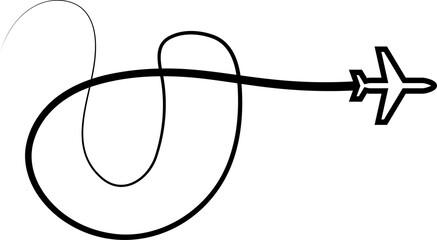 Naklejka premium Airplane routes, aircraft, plane paths, travel