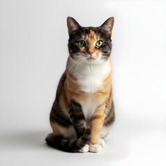 Obraz premium a calico cat, in white background