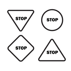 set of stop icon