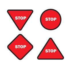 set of stop icons
