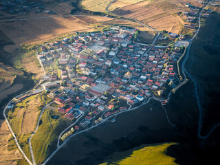 Sun rises over the historical Langyi Temple