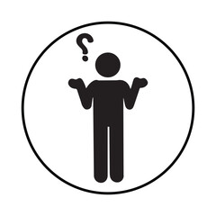 man shrugged icon silhouette shrugged illustration