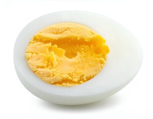 Piece of boiled egg Isolated on white background