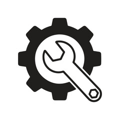 Gear and wrench icon vector