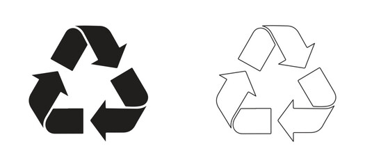 vector illustration of a recycling symbol, Recycle icon vector