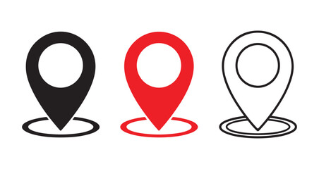 Location map pin icon. Map pointer vector
