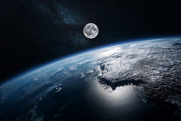 earth and moon