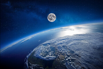 earth and moon