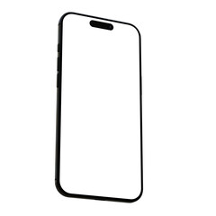 Smartphone mockup slim air black frame, mobile phone air mockup isolated on transparent background, screen empty space, high resolution 8k 4k.