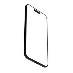 Screen empty space, high resolution 8k 4k, smartphone mockup slim air black frame, mobile phone air mockup isolated on transparent background