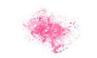 Abstract Vibrant Red Paint Splatter Watercolor texture on Transparent Background