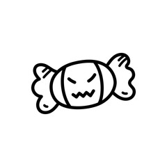 Eerie Halloween Candy Illustration With a White Background and Cartoonish Design