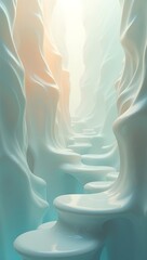 Dreamlike scenery with floating shapes and impossible geometry inspired by surrealism.
