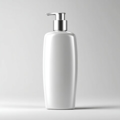 White Soap Dispenser on a Gray Background