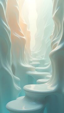 Dreamlike scenery with floating shapes and impossible geometry inspired by surrealism.
