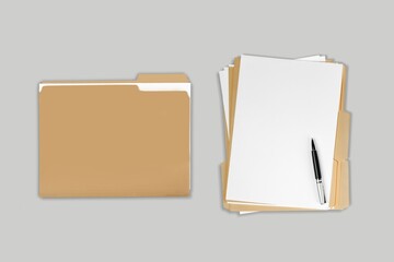 Folder open document envelope on desk