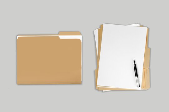 Folder open document envelope on desk