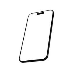 High resolution 8k 4k smartphone mockup slim air black frame, mobile phone air mockup isolated on transparent background, screen empty space.