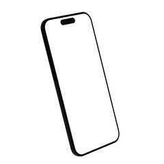 High resolution 8k 4k smartphone mockup slim air black frame, mobile phone air mockup isolated on transparent background, screen empty space.