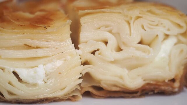 Delicious layers of turkish borek filled with cheese and spices