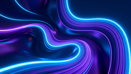 Abstract neon light curves