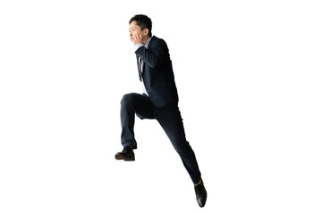 ダッシュする男性ビジネスマン