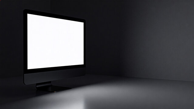 Moniter with blank white screen