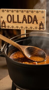 Ollada Simmering: Andorran Mountain Stew with Rustic Pine Tribute in Hearthlight