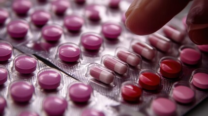 Worker Inspecting Medicine Packaging for Quality Assurance