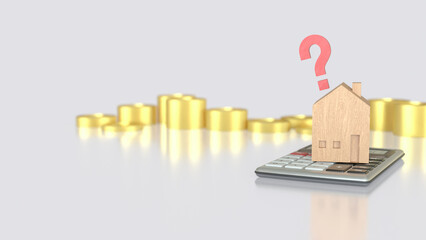 The House on Calculator for Property or real estate concept 3d Rendering.