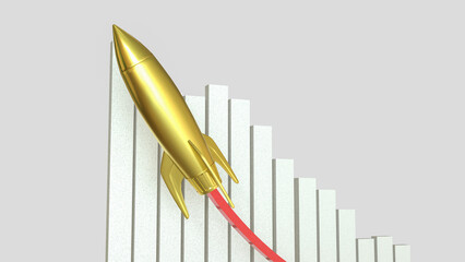 The Rocket for Business concept 3d Rendering.