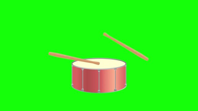 太鼓(スネアドラム)を鳴らすアニメーション