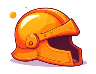  Safety Orange Helmet with Modern Design