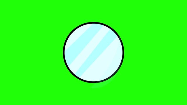 2d wall mirror, animated round oval rectangular mirror sparkling 2d vector swaying