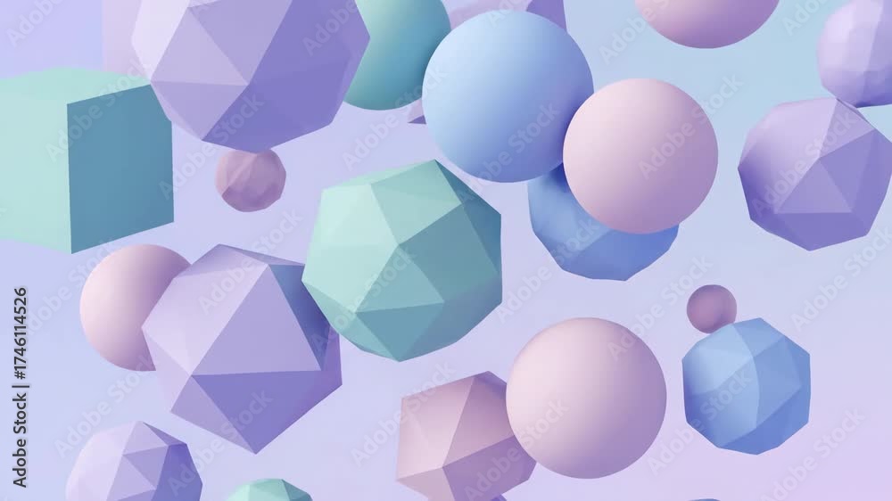Canvas Prints seamlessly looping video of layered abstract geometric shapes slowly rising and descending in soft p