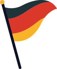 German Flag Vector Graphic on Transparent Background Oktoberfest Celebration Element Black Red and Yellow Stripes Waving National Symbol Cultural Festival Celebration