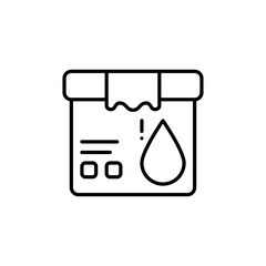 Fragile Box Line Icon With Water Drop On Transparent Background
