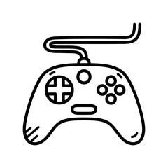 Game Controller Outline With Transparent Background Perfect For Design Black and White Vector Illustration Clean Style
