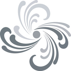 Fototapeta premium Elegant swirling design with neutral gray tones on a white background.