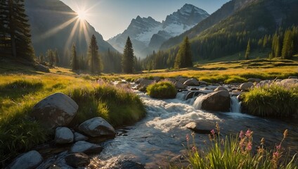 The sun's rays finally crested the eastern ridge, pointing golden fingers of light into the deep valleys.