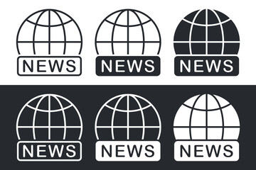 Global news icon. Worldwide news. Illustration vector