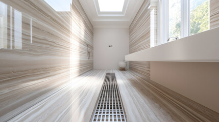Obraz premium Modern classic bathroom displays elegant harmony in bright setting