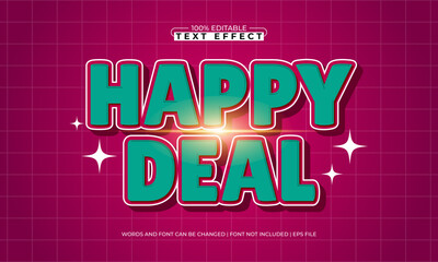 happy deal editable text effect