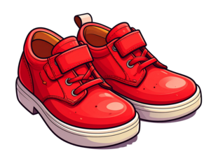 Artistic Red Shoes Illustration with Bold Colors