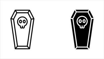 Coffin icon set. halloween concept, vector illustration on white background